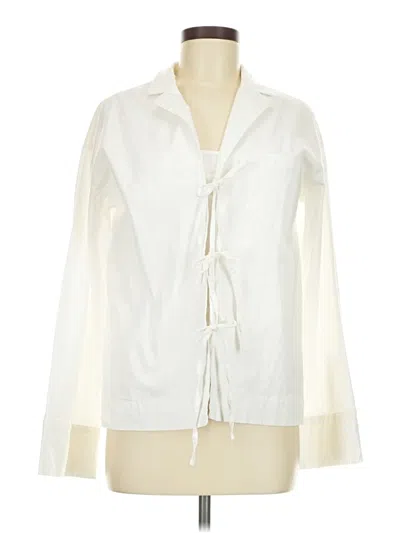 Pre-owned Princess Polly Long Sleeve Blouse In White