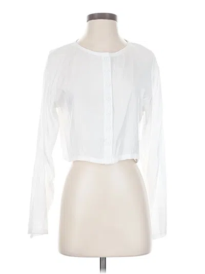 Pre-owned Princess Polly Long Sleeve Blouse In White