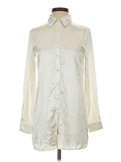 Pre-owned Princess Polly Long Sleeve Blouse In White
