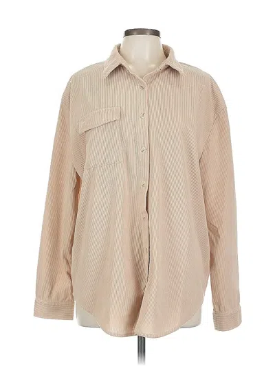 Pre-owned Princess Polly Long Sleeve Button Down Shirt In Brown