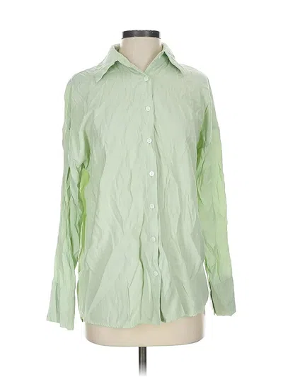 Pre-owned Princess Polly Long Sleeve Button Down Shirt In Green