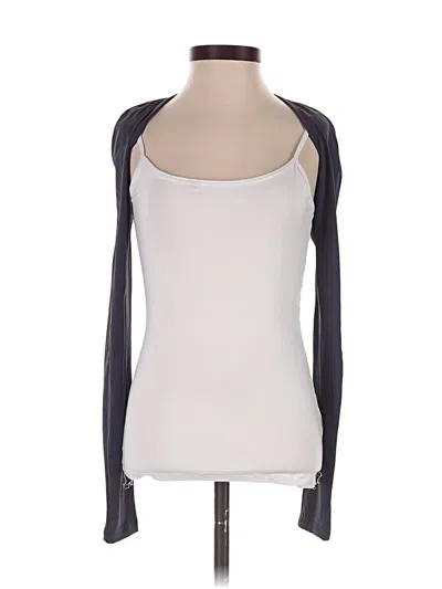 Pre-owned Princess Polly Long Sleeve Top Gray Scoop Neck Tops