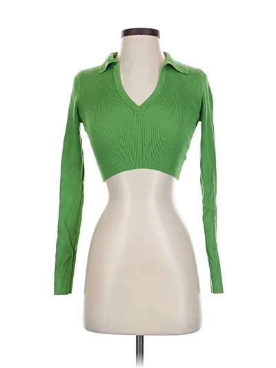 Pre-owned Princess Polly Long Sleeve Top Green Turtleneck Tops