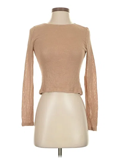 Pre-owned Princess Polly Long Sleeve T-shirt In Brown