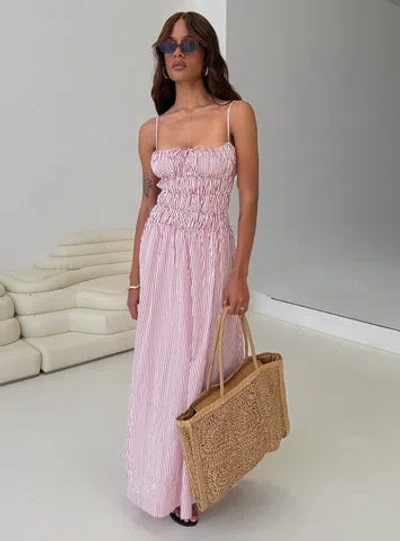 Princess Polly Loralei Shirred Maxi Dress In Pink