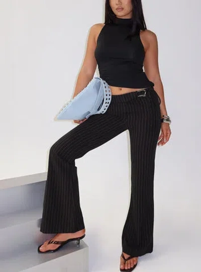 Princess Polly Louder Please Tie Side Straight Leg Pants In Black