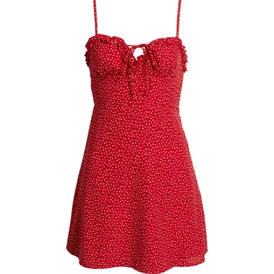 Princess Polly Love Birds Print Sleeveless Minidress In Red