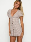 Princess Polly Loveliness Playsuit In Brown Check