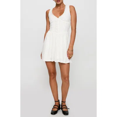 Princess Polly Loveluck Lace Sleeveless Minidress In White