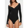 Princess Polly Loveydove Long Sleeve Bodysuit In Black