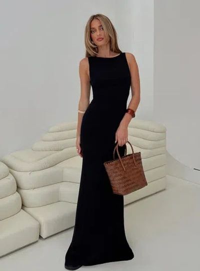 Princess Polly Lower Impact Ace Of Hearts Backless Maxi Dress In Black