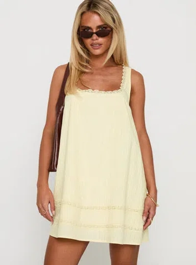 Princess Polly Lower Impact Alanah Mini Dress In Lemon
