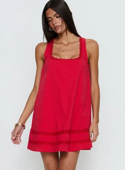 Princess Polly Lower Impact Alanah Mini Dress In Red