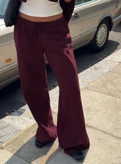 Princess Polly Lower Impact All Day Straight Leg Sweatpants In Wine