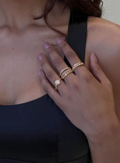 Princess Polly Lower Impact All For Love Ring Pack In Gold