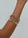 Princess Polly Lower Impact All For Us Bracelet Pack Gold In Gold