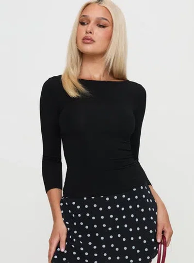Princess Polly Lower Impact Alouette Long Sleeve Top In Black