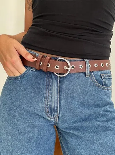 Princess Polly Lower Impact Alstro Faux Leather Flower Studded Belt In Multi