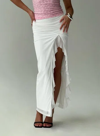 Princess Polly Lower Impact Amarie Ruffle Maxi Skirt In White