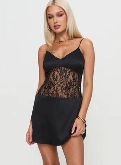 Princess Polly Lower Impact Anavieve Lace Mini Dress In Black
