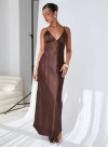 Princess Polly Lower Impact Angels Only Maxi Dress In Chocolate