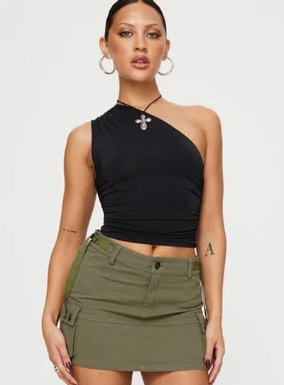 Princess Polly Lower Impact Annem One Shoulder Top In Black
