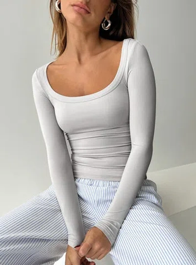 Princess Polly Lower Impact Arthie Long Sleeve Top In Grey