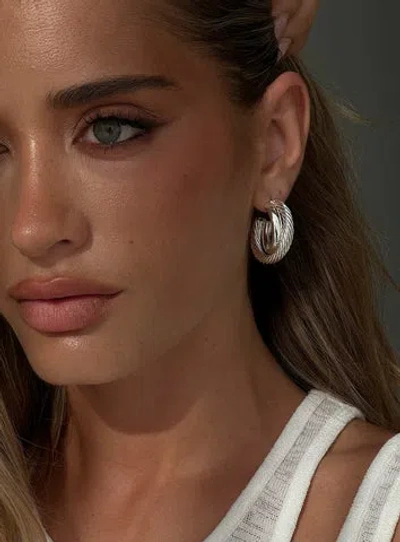 Princess Polly Lower Impact Aster Layered Hoops In Silver
