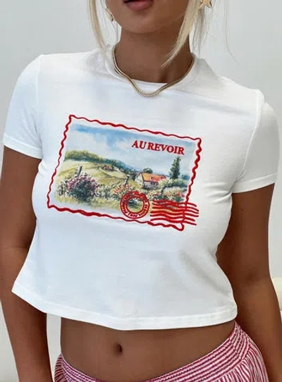 Princess Polly Lower Impact Au Revoir France Tee In White