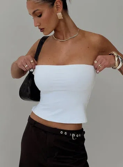 Princess Polly Lower Impact Aurorah Strapless Top In White