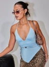 Princess Polly Lower Impact Averee Halter Top In Blue