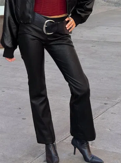 Princess Polly Lower Impact Azria Faux Leather Pants In Black