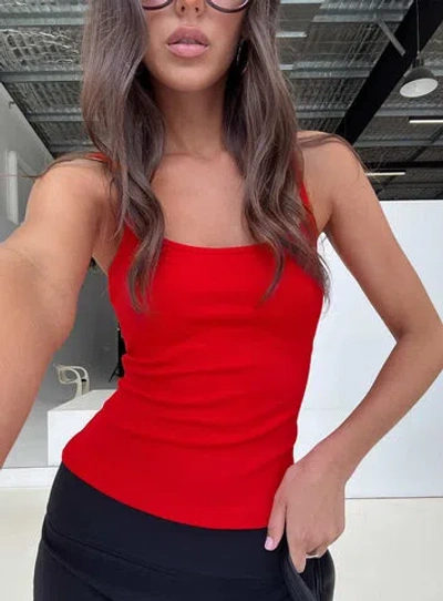 Princess Polly Lower Impact Baseline Longline Tank Top In Red