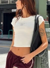 Princess Polly Lower Impact Baseline Rib Tee Oh Deer In White