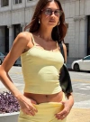 Princess Polly Lower Impact Baseline Rib Top In Yellow