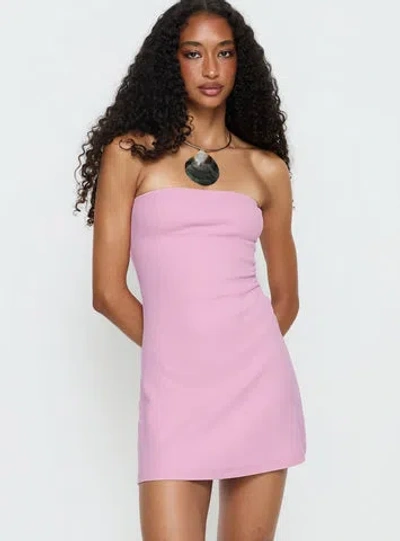 Princess Polly Lower Impact Baseline Strapless Mini Dress In Pink