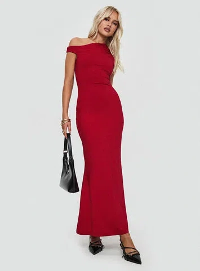 Princess Polly Lower Impact Beller Maxi Dress In Red