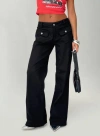 Princess Polly Lower Impact Benicale Low Rise Cargo Pants In Black