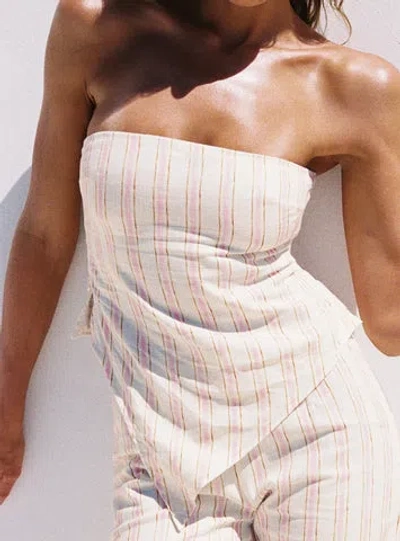 Princess Polly Lower Impact Birdie Top In Pink Stripe