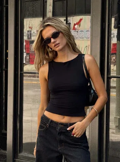 Princess Polly Lower Impact Bleeker High Neck Top In Black