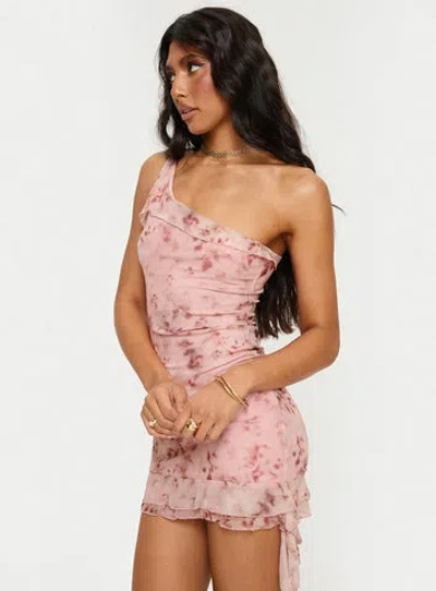 Princess Polly Lower Impact Bramwell One Shoulder Mini Dress In Pink