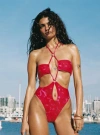 Princess Polly Lower Impact Burning Daylight One Piece In Red Floral