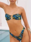Princess Polly Lower Impact Calbira Strapless Bikini Top In Blue Zebra