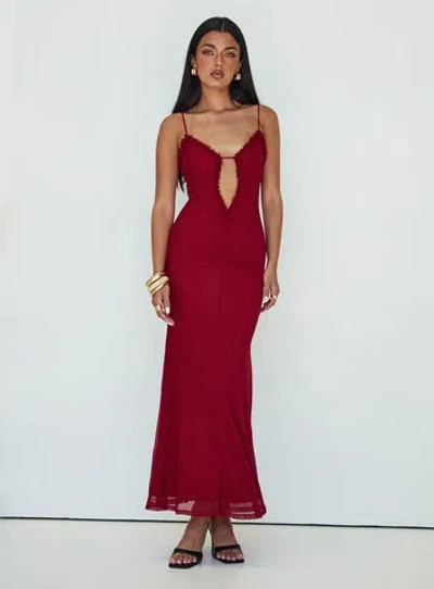 Princess Polly Lower Impact Capisce Maxi Dress In Red