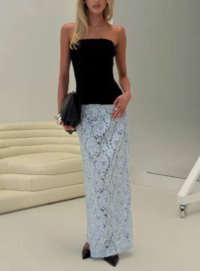 Princess Polly Lower Impact Carman Lace Midi Skirt In Blue