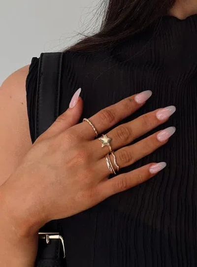 Princess Polly Lower Impact Casen Ring Set In Gold