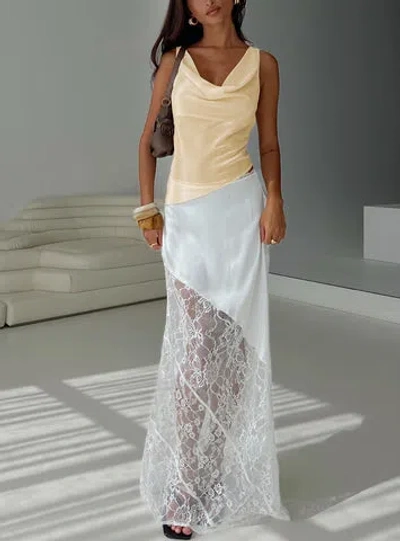 Princess Polly Lower Impact Castelli Lace Maxi Skirt In White