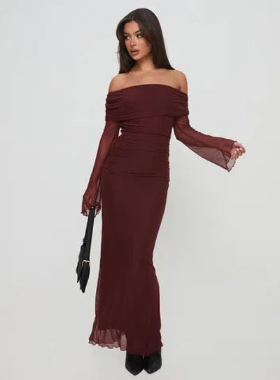 Princess Polly Lower Impact Consideration Maxi Dress In Chocolate