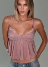 Princess Polly Lower Impact Corella Top In Mauve