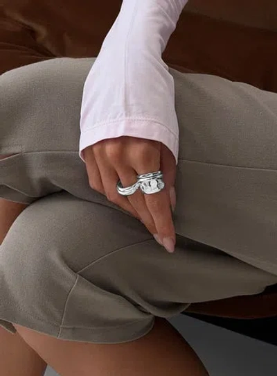 Princess Polly Lower Impact Crowded Room Ring Pack In Metallic